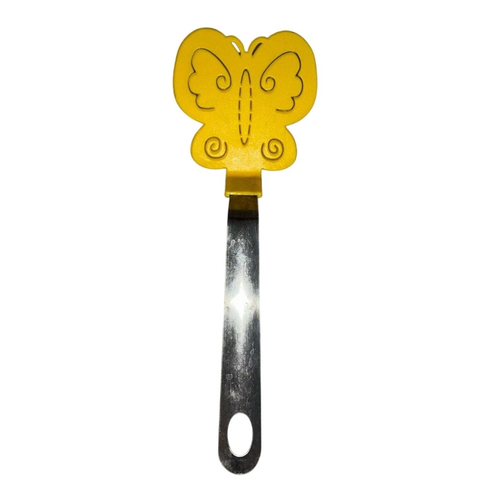 Butterfly Spatula Turner Yellow Stainless Steel Plastic Vintage Kitchen Utensil